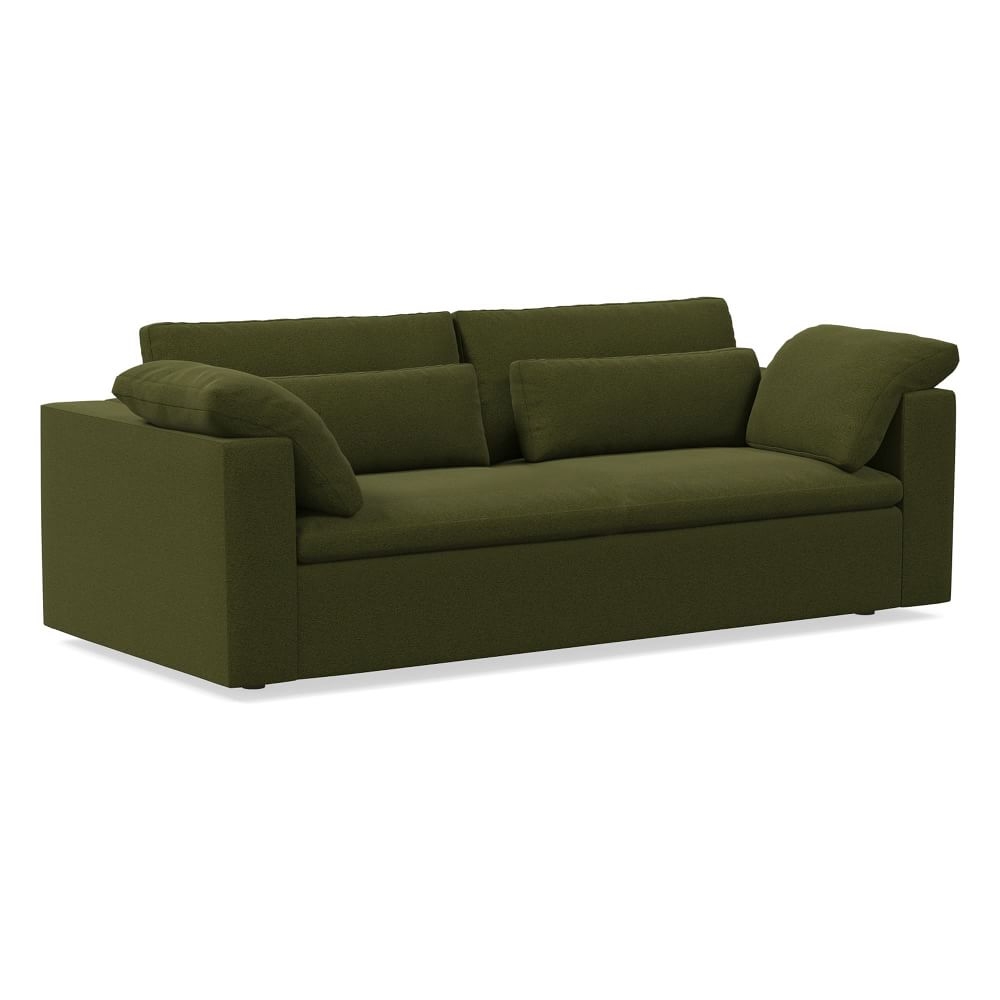 Harmony Modular 92" Bench Cushion Sofa, Standard Depth, Distressed Velvet, Tarragon - Image 0