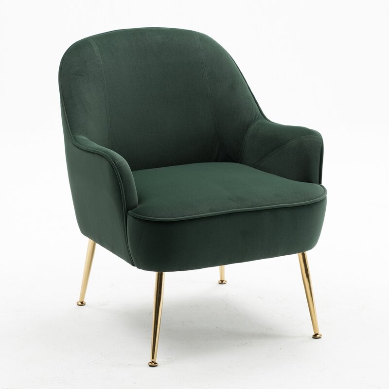 Appel 21.5'' Wide Velvet Armchair, Green Velvet - Image 3