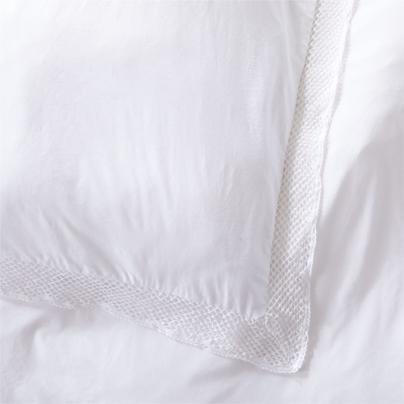 Organic Cotton Lattice White King Duvet Cover - Image 1