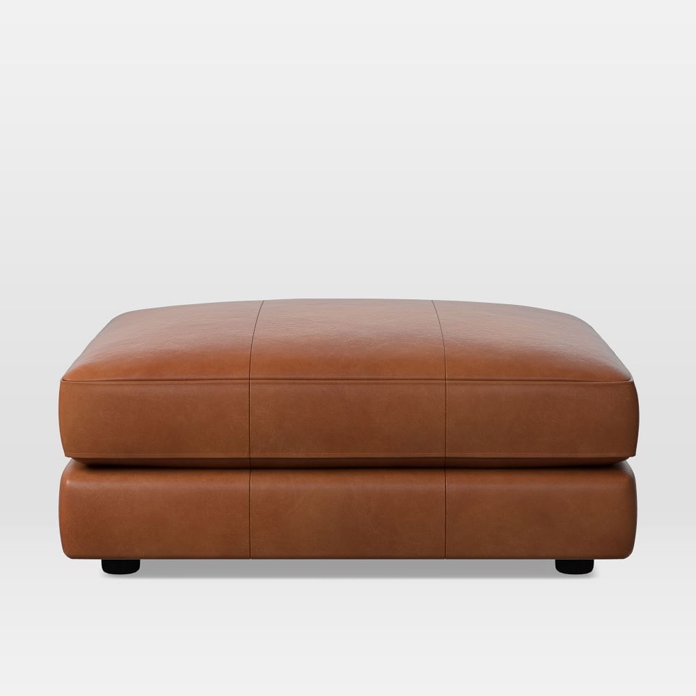 Haven Ottoman, Poly, Saddle Leather, Nut - Image 0