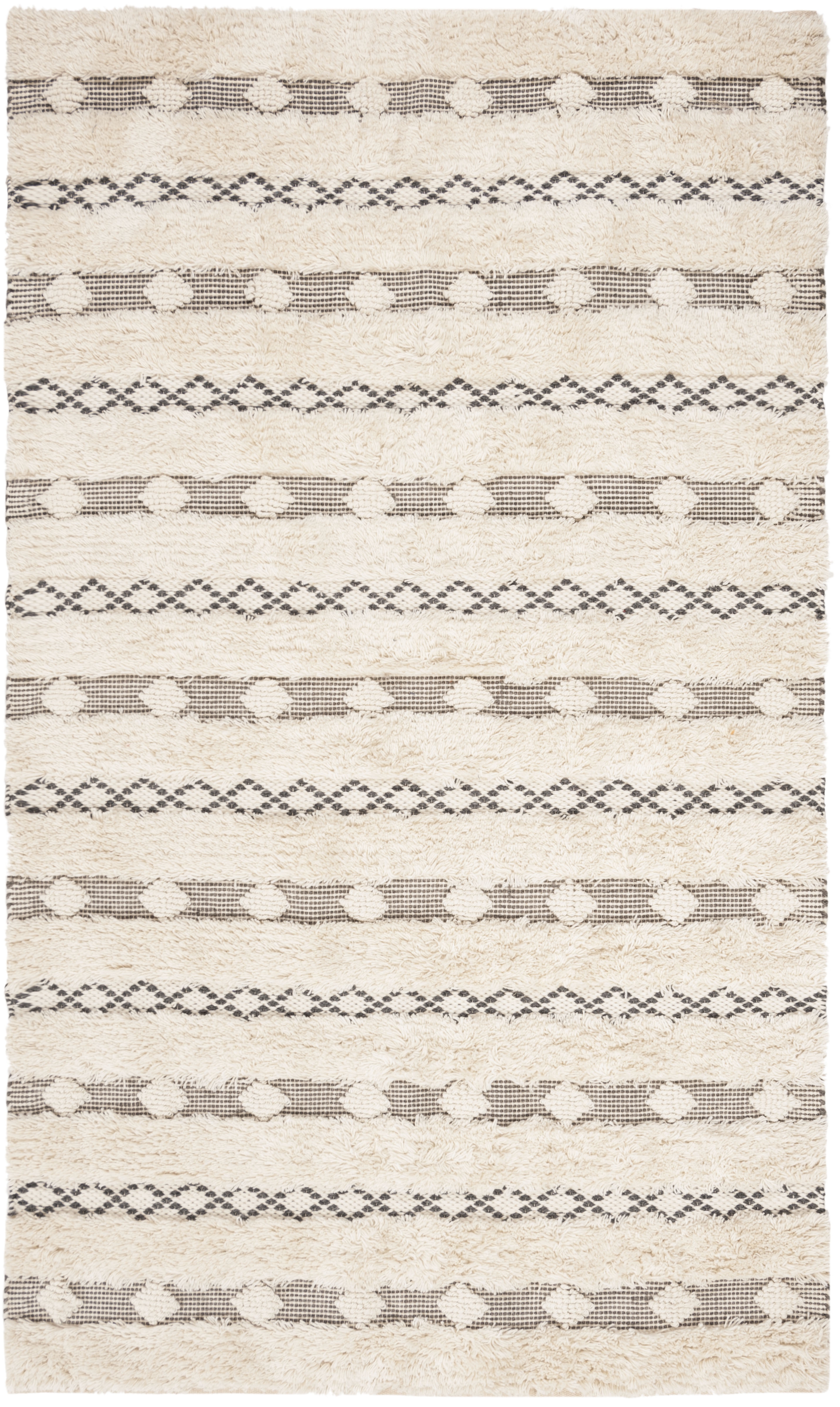 Arlo Home Hand Woven Area Rug, NAT950A, Ivory/Grey,  5' X 8' - Image 0