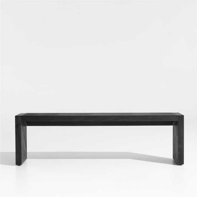 Dunewood 61" Charcoal Wood Dining Bench - Image 0