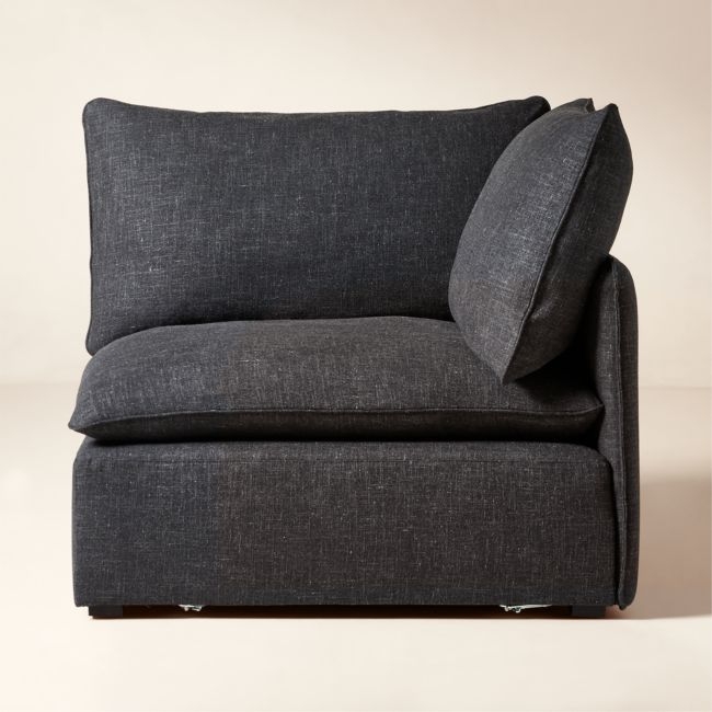 Lumis Dark Grey Performance Fabric Deep Depth Corner Chair - Image 0