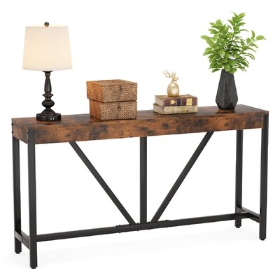Industrial Brown Console Table Sofa Table - Image 0