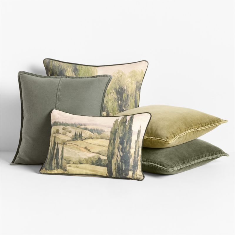 Tuscan Landscape 23"x23" Throw Pillow with Feather Insert - Image 4