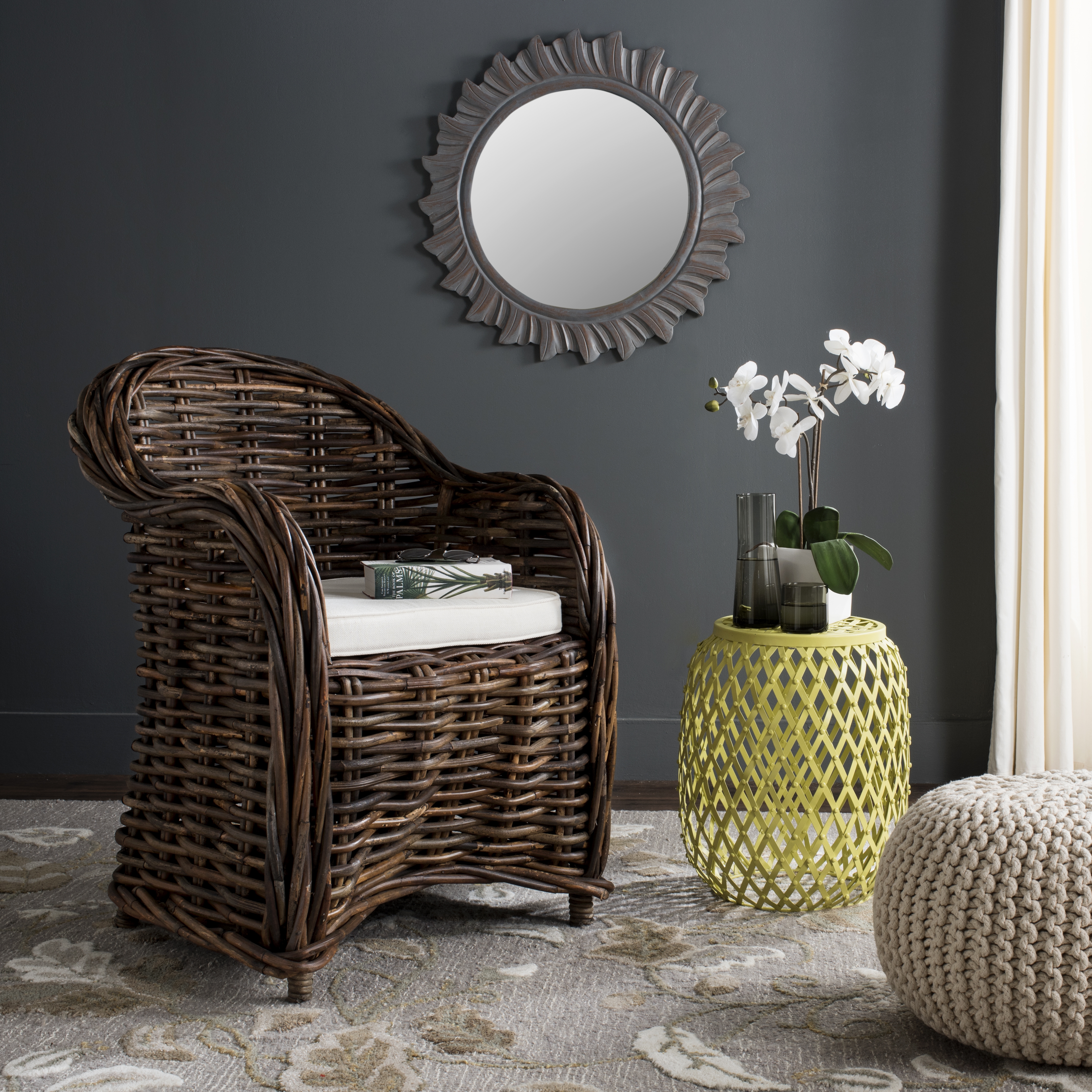 Nita Wicker Club Chair - Natural - Safavieh - Image 1