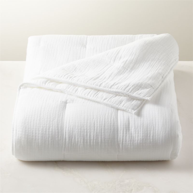 Alto Organic Cotton Gauze White King Quilt - Image 1