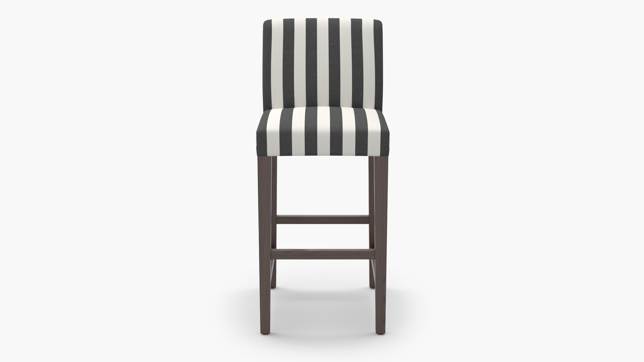 Signature Dining Bar Stool, Ink Cabana Stripe, Espresso Square Tapered Leg - Image 0