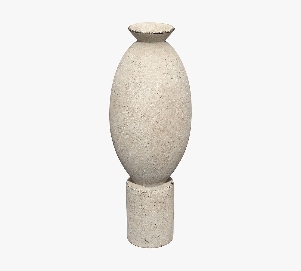 Camille Handcrafted Ceramic Vase, Cream, 16"H - Image 0
