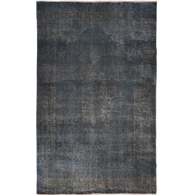 One-of-a-Kind Hand-Knotted 1970s Gray/Blue 5'9" x 9'6" Wool Area Rug - Image 0