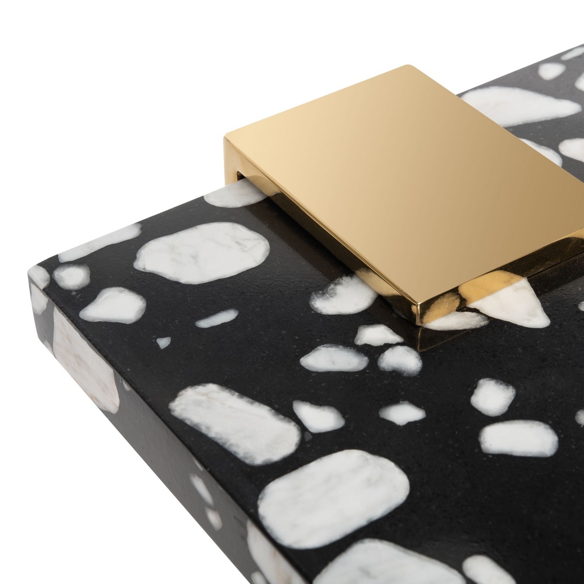 Mars Acrylic Drink Table - Black/Brass - Image 5