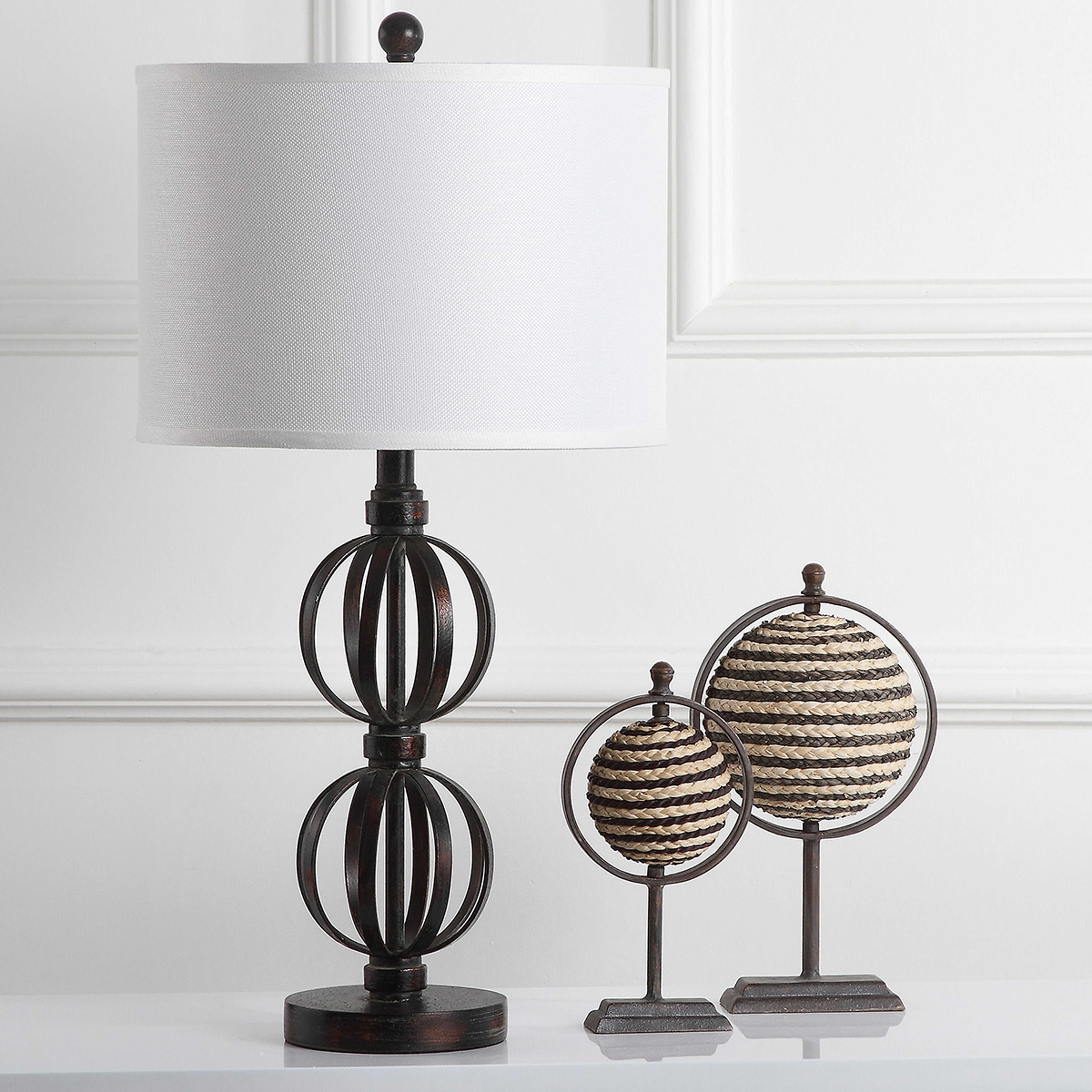 Calista 27.75-Inch H Double Sphere Table Lamp - Oil-Rubbed Bronze - Arlo Home - Image 1