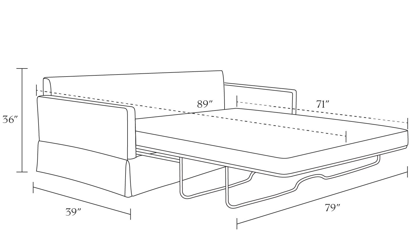 Skirted Sleeper Sofa, Creme Luxe Linen - Image 8