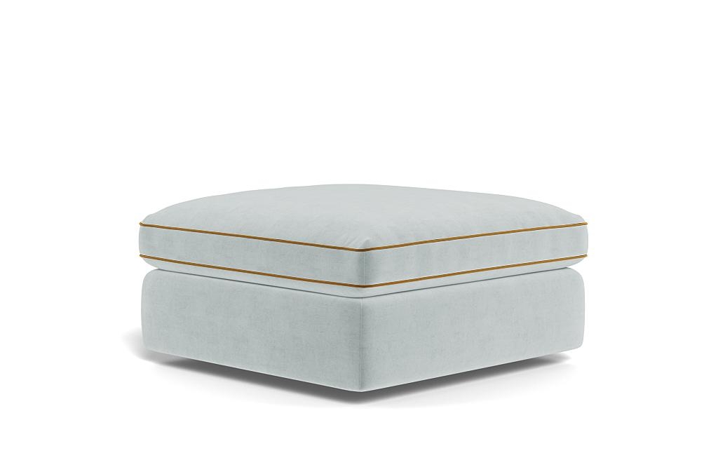 James Square Ottoman with Contrast Piping and Storage Option - Image 1