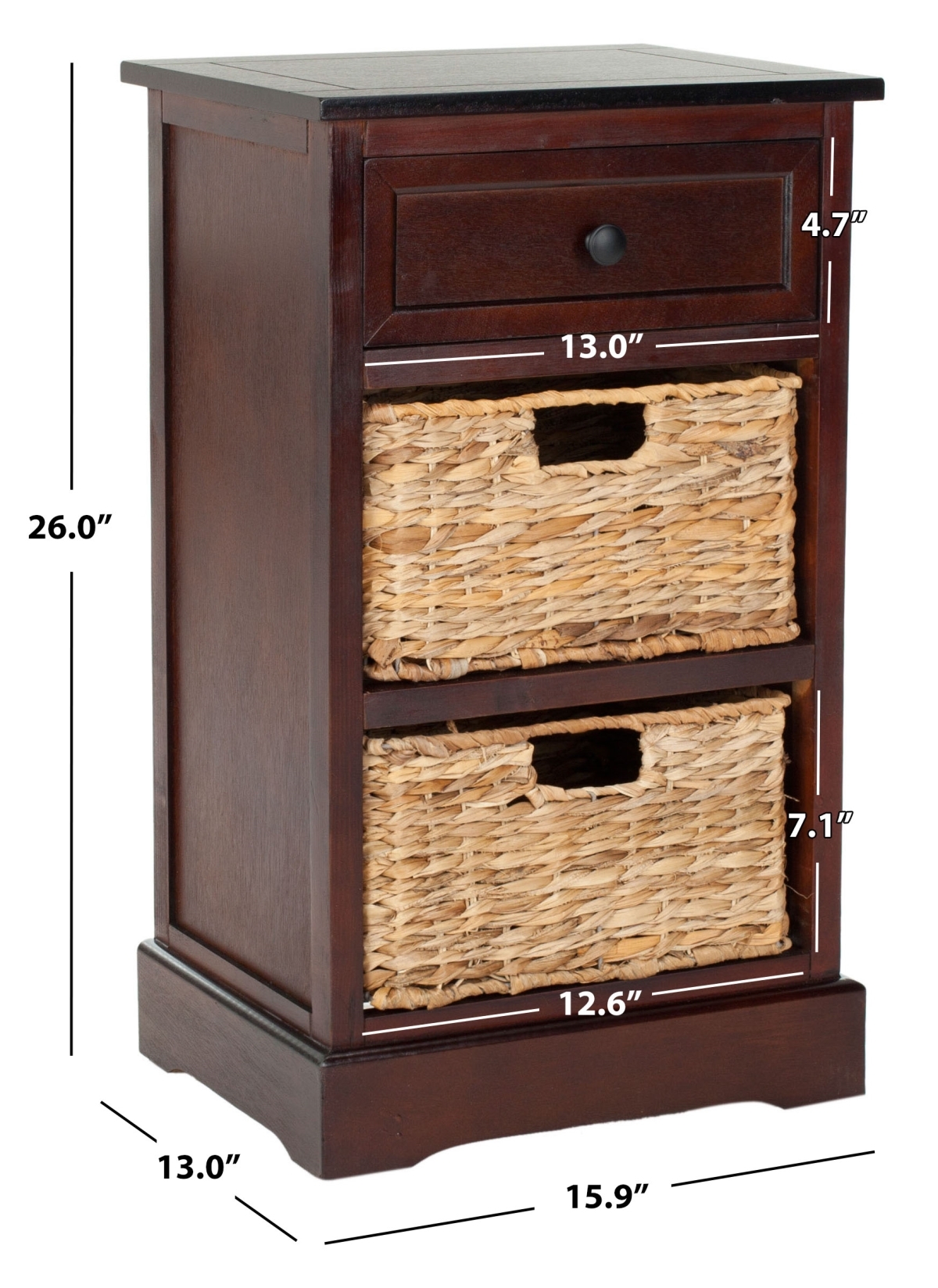 Carrie Side Table - Dark Cherry - Safavieh - Image 4