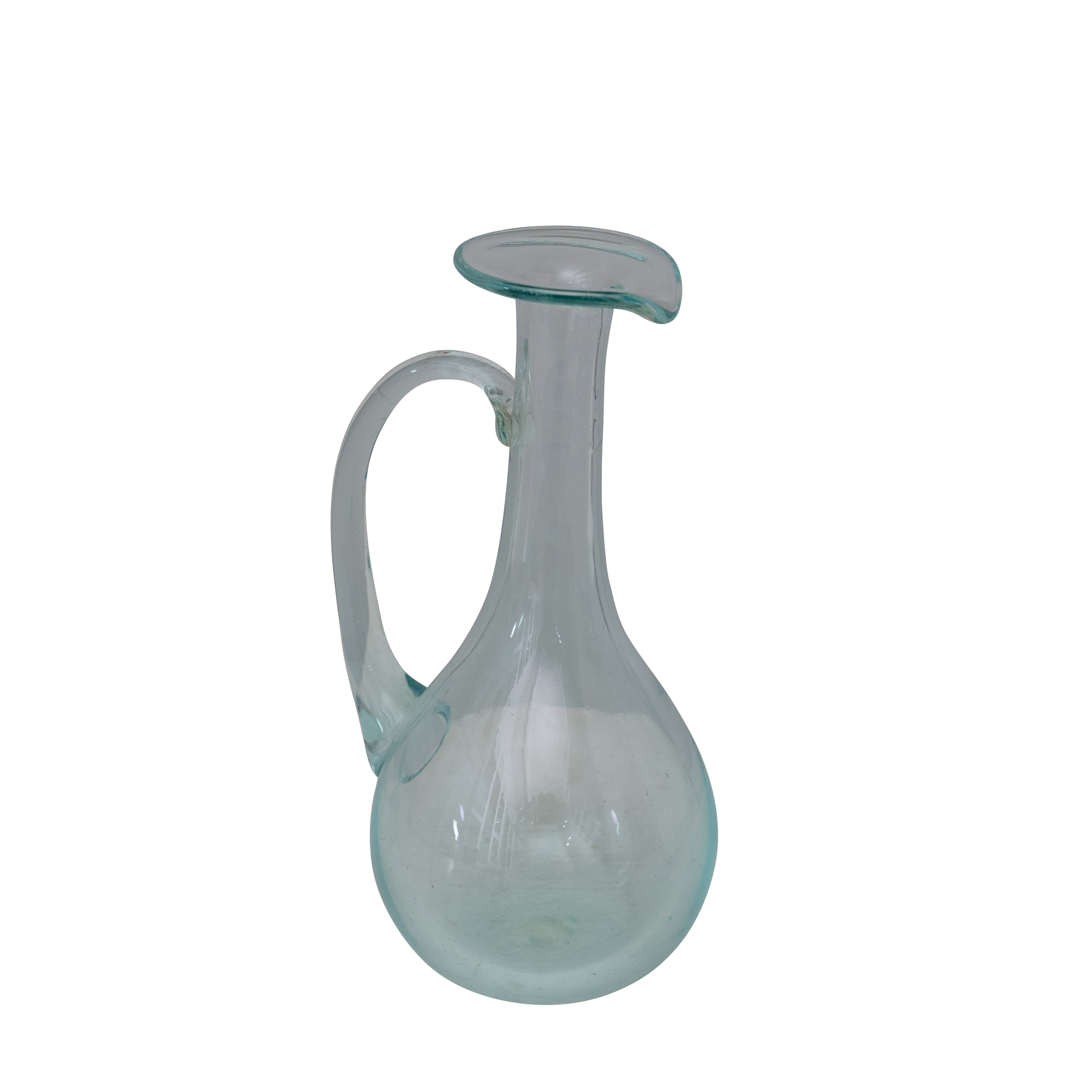  Decorative Hand Blown Glass Pitcher, Clear - Image 0