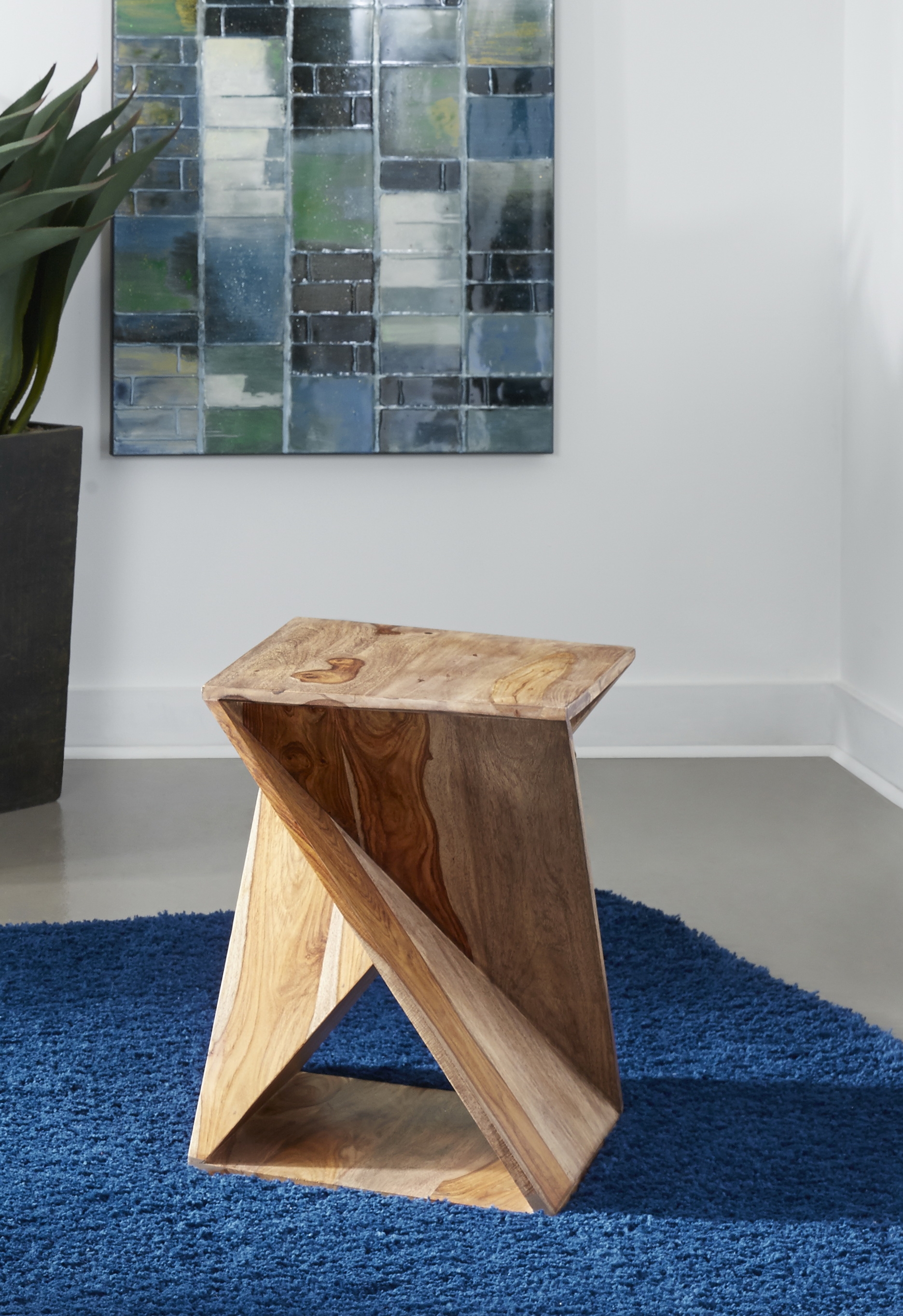Twisted Accent Table, Nut Brown - Image 2