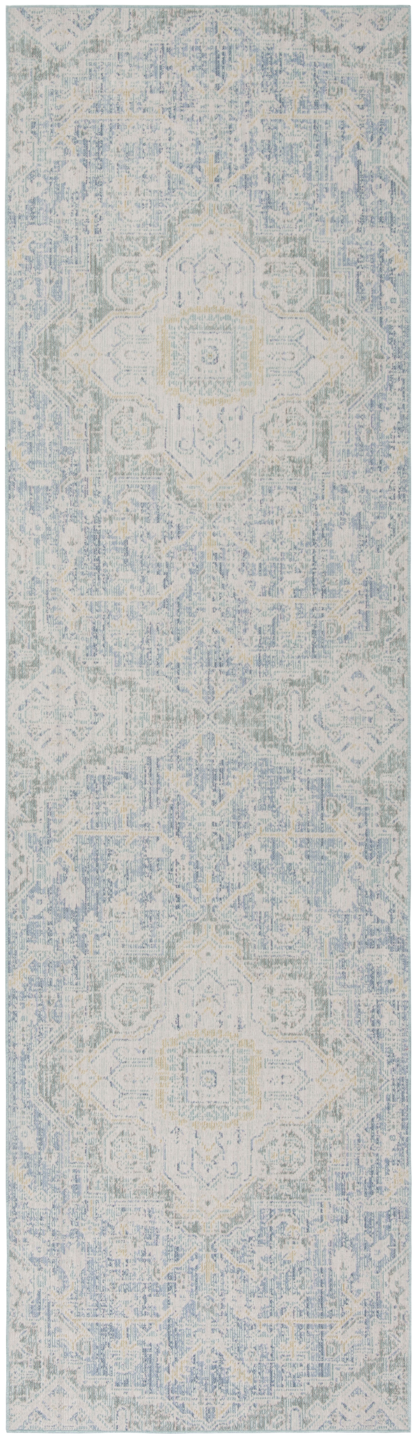 Arlo Home Woven Area Rug, WDS329J, Blue/Lime,  3' X 10' - Image 0