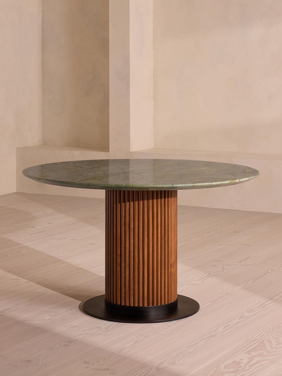 Murcell Round Dining Table, Brazilian Green Marble - Image 0