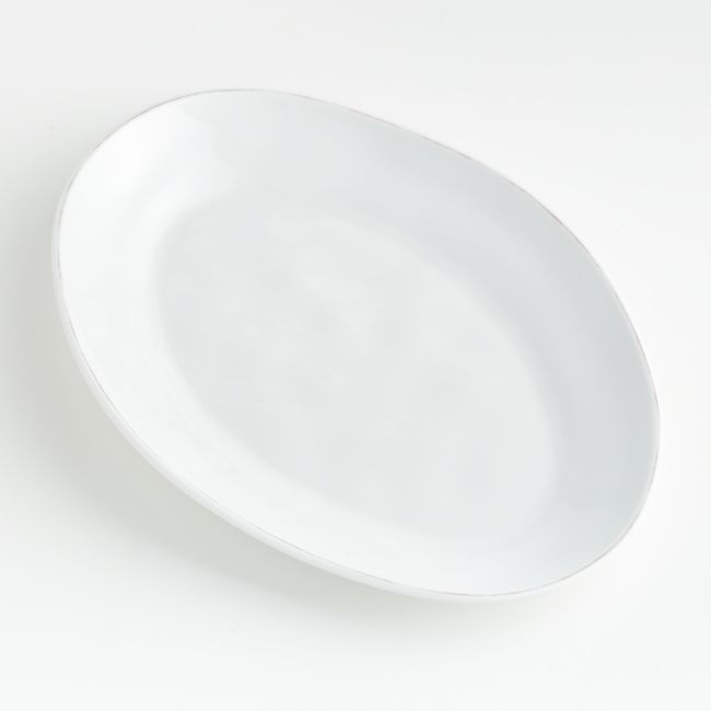 Marin White Outdoor Melamine Oval Platter - Image 0