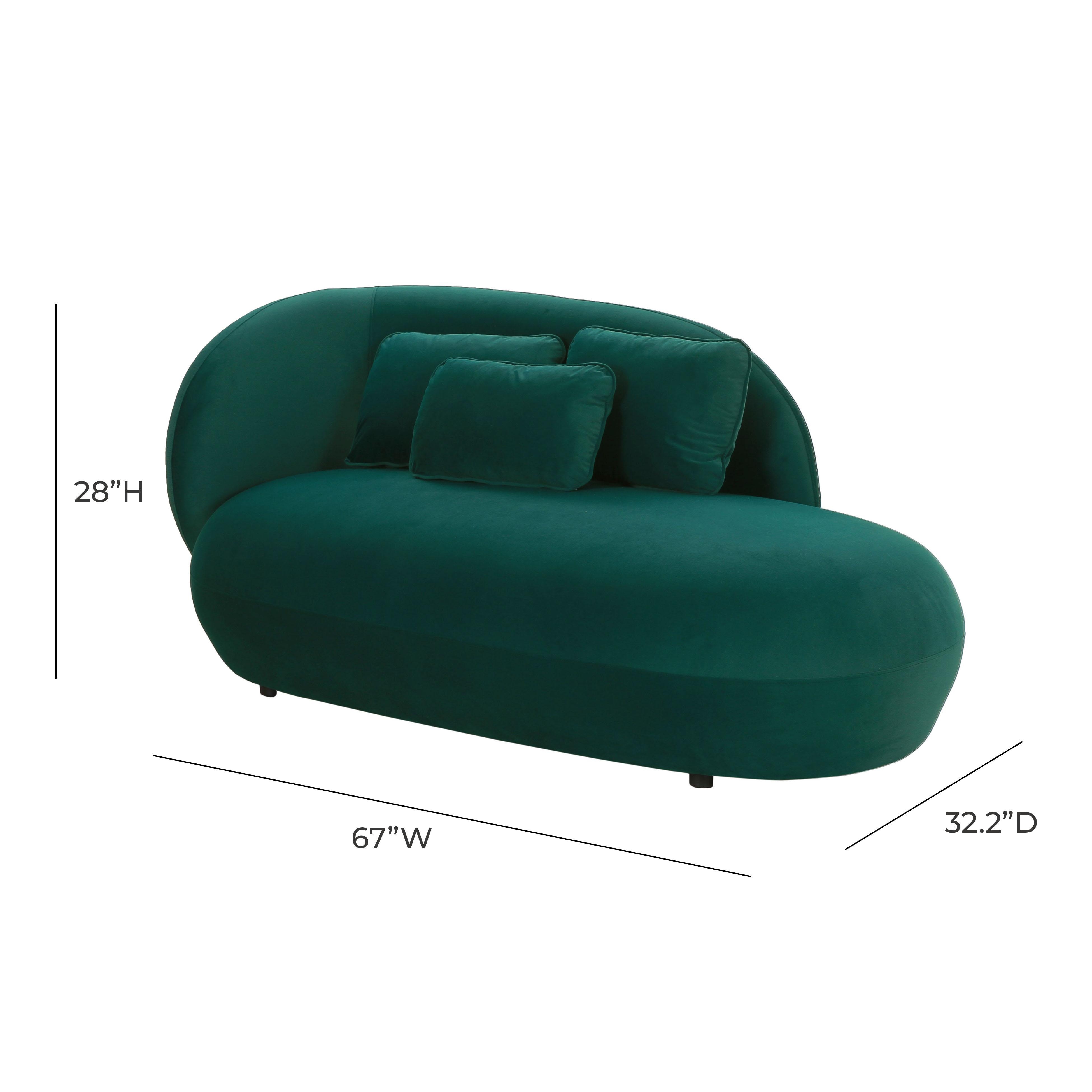 Galet Green Velvet Chaise - Image 4
