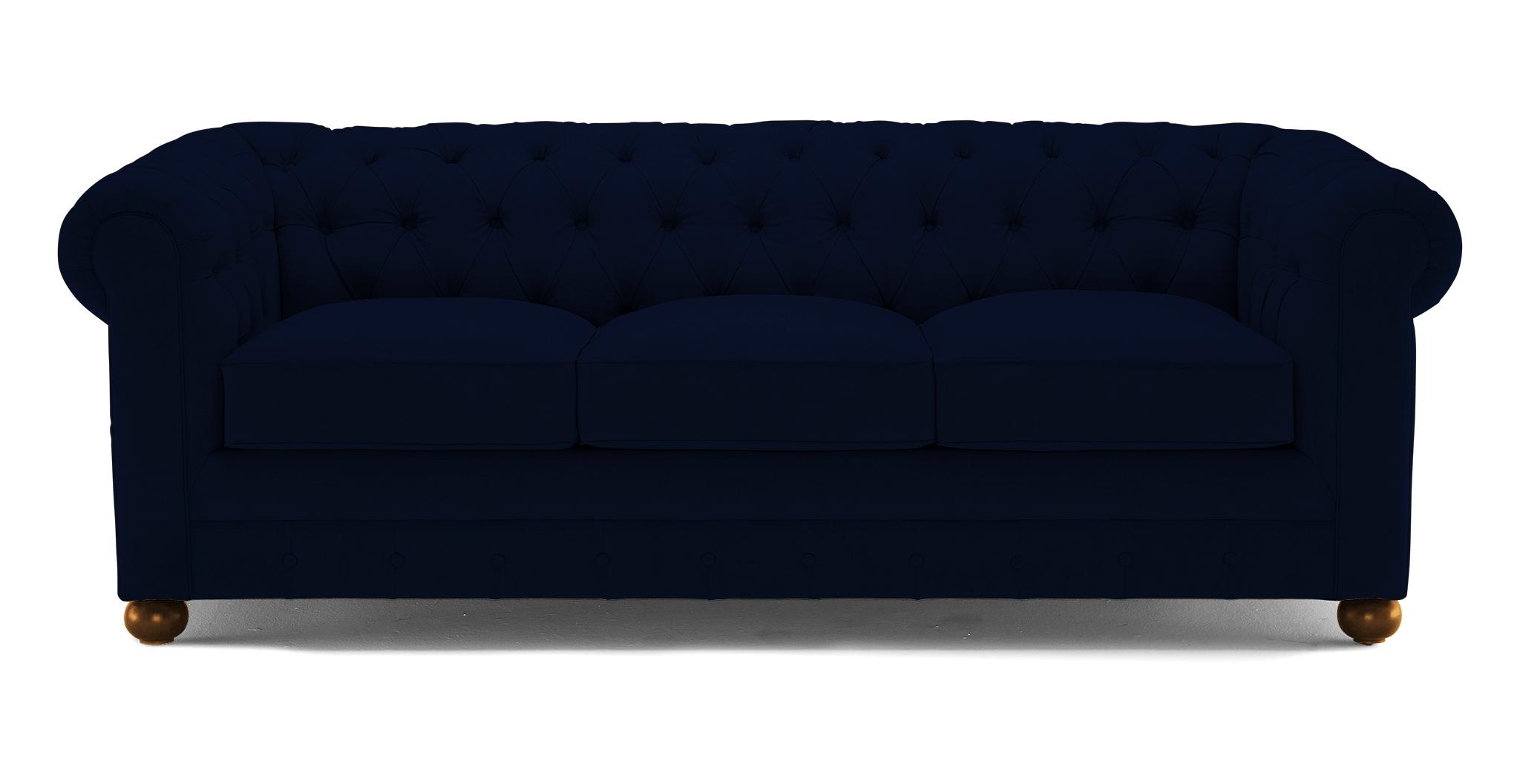 Blue Liam Mid Century Modern Sleeper Sofa - Royale Cobalt - Mocha - Image 0