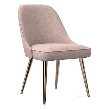 Mid-Century Upholstered Dining Chair,Distressed Velvet,Mauve,Oil Rubbed Bronze - Image 0