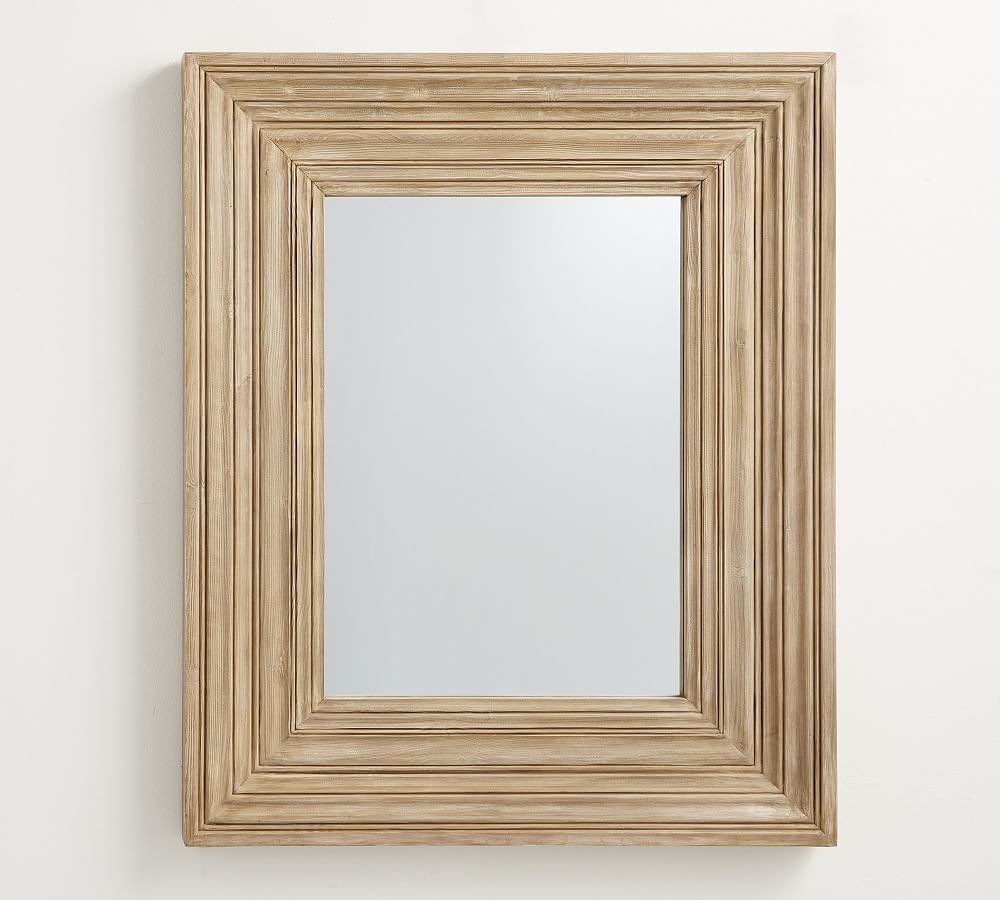 Leon Wall Mirror, Light Wood, 41"W x 50"H - Image 0