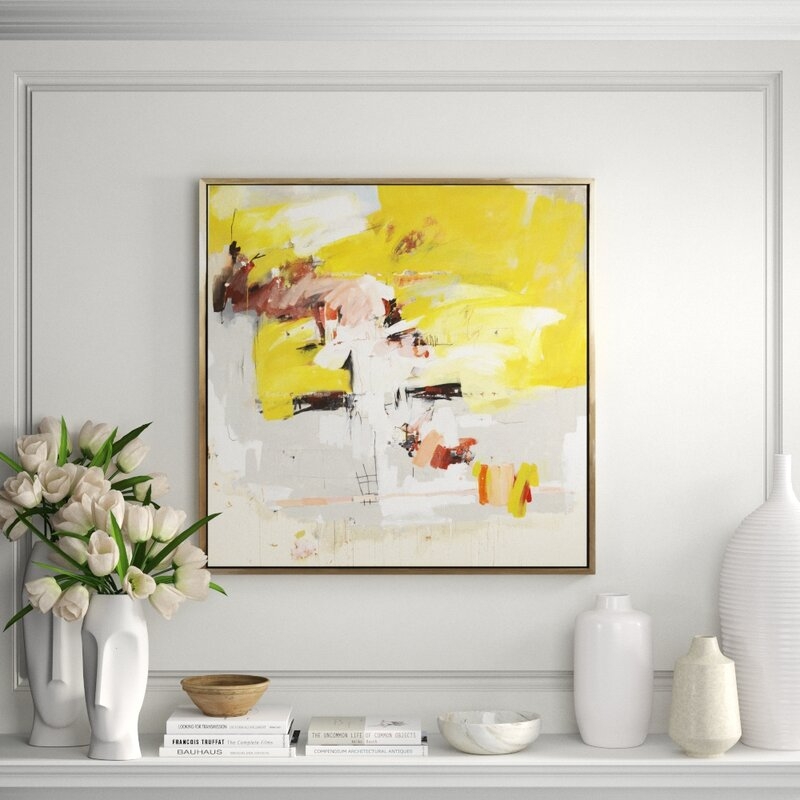 CHC Art, Inc. Study in Yellow - Floater Frame Painting on Canvas - Image 0