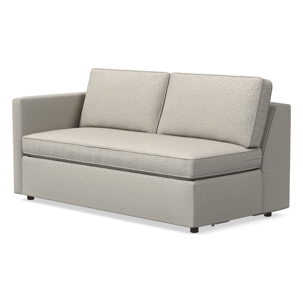 Harris Petite Left Arm 65" Sofa Bench, Poly, Performance Twill, Dove, Concealed Supports - Image 0