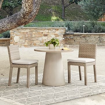 Concrete Pedestal Dining Table, 60", Concrete Gray - Image 2