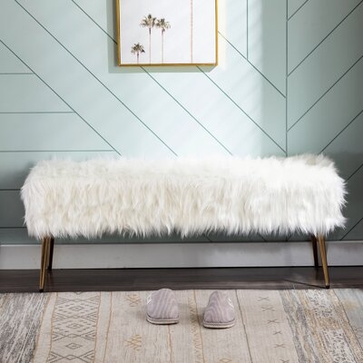 Faux Fur Upholstered Bench - Image 0