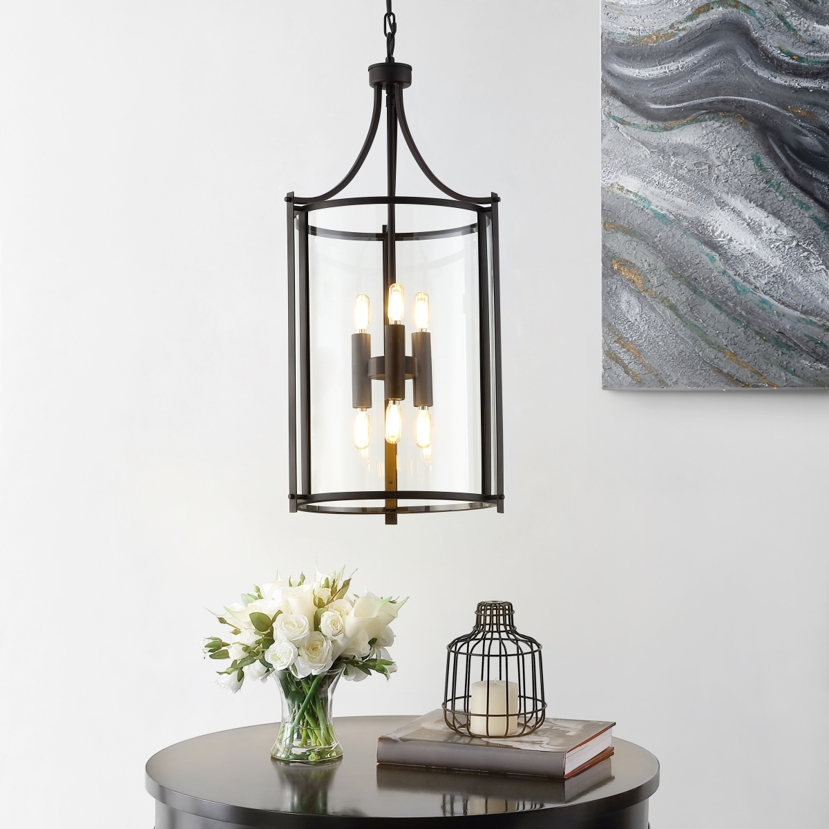 Venzor 6Lt 15 Inch Pendant - Bronze - Safavieh - Image 4