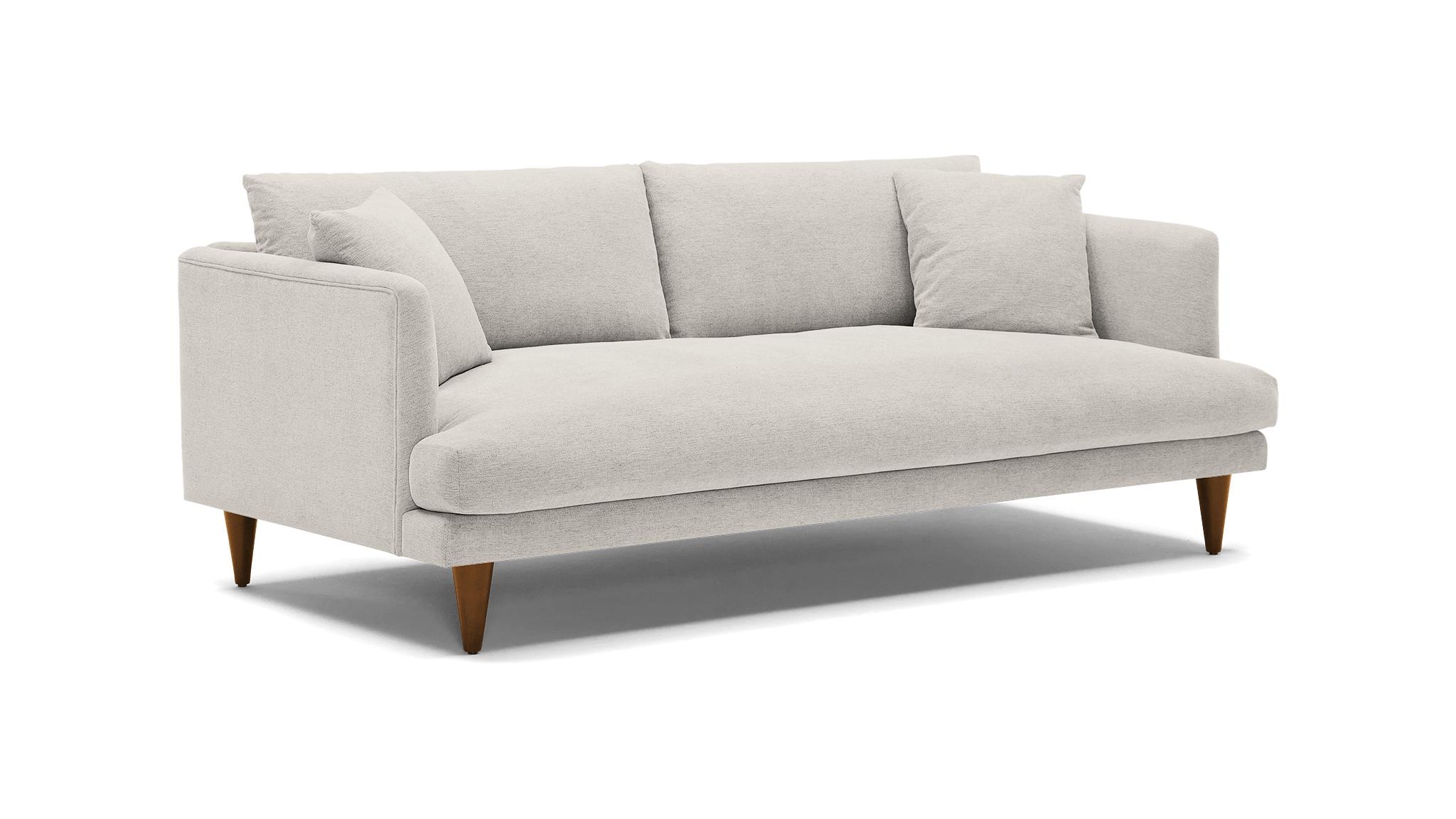 Beige/White Lewis Mid Century Modern Sofa - Lucky Divine - Mocha - Cone - Image 1