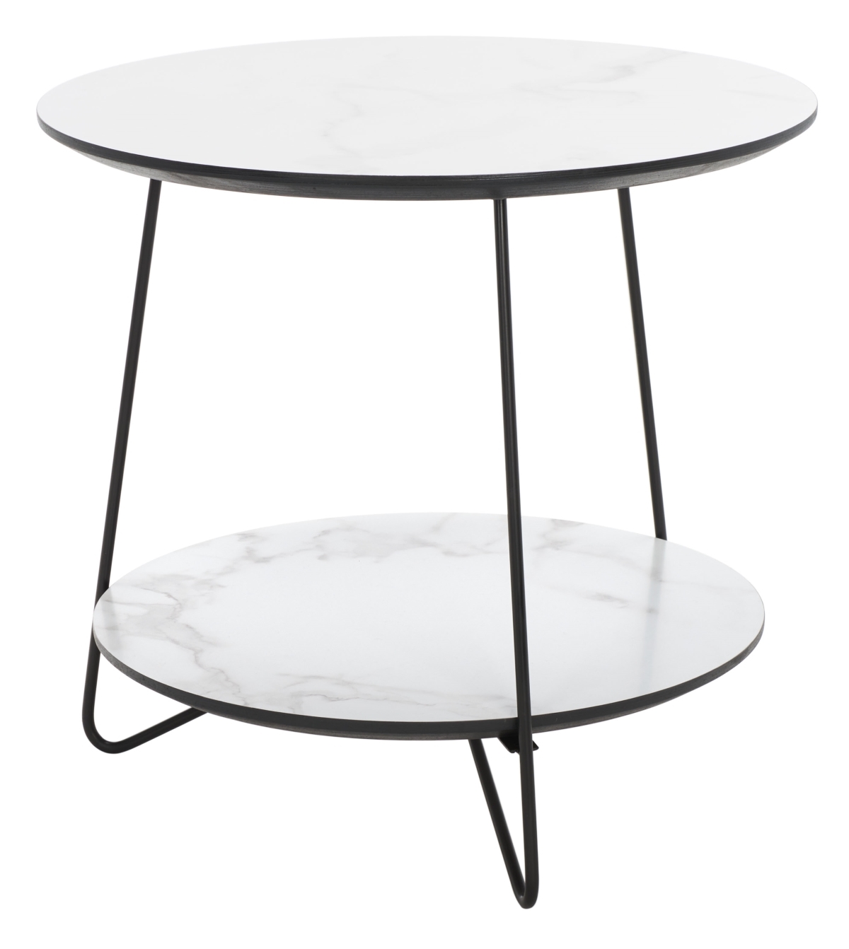 Avani Round Side Table - White Marble / Black - Safavieh - Image 6