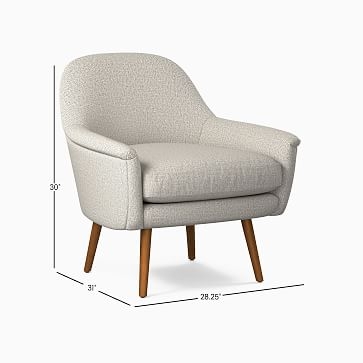 Phoebe Midcentury Chair, Poly, Basket Slub, Dijon, Pecan - Image 3