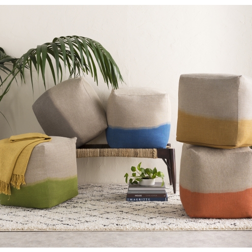Dip Dyed Woven Pouf - Image 1