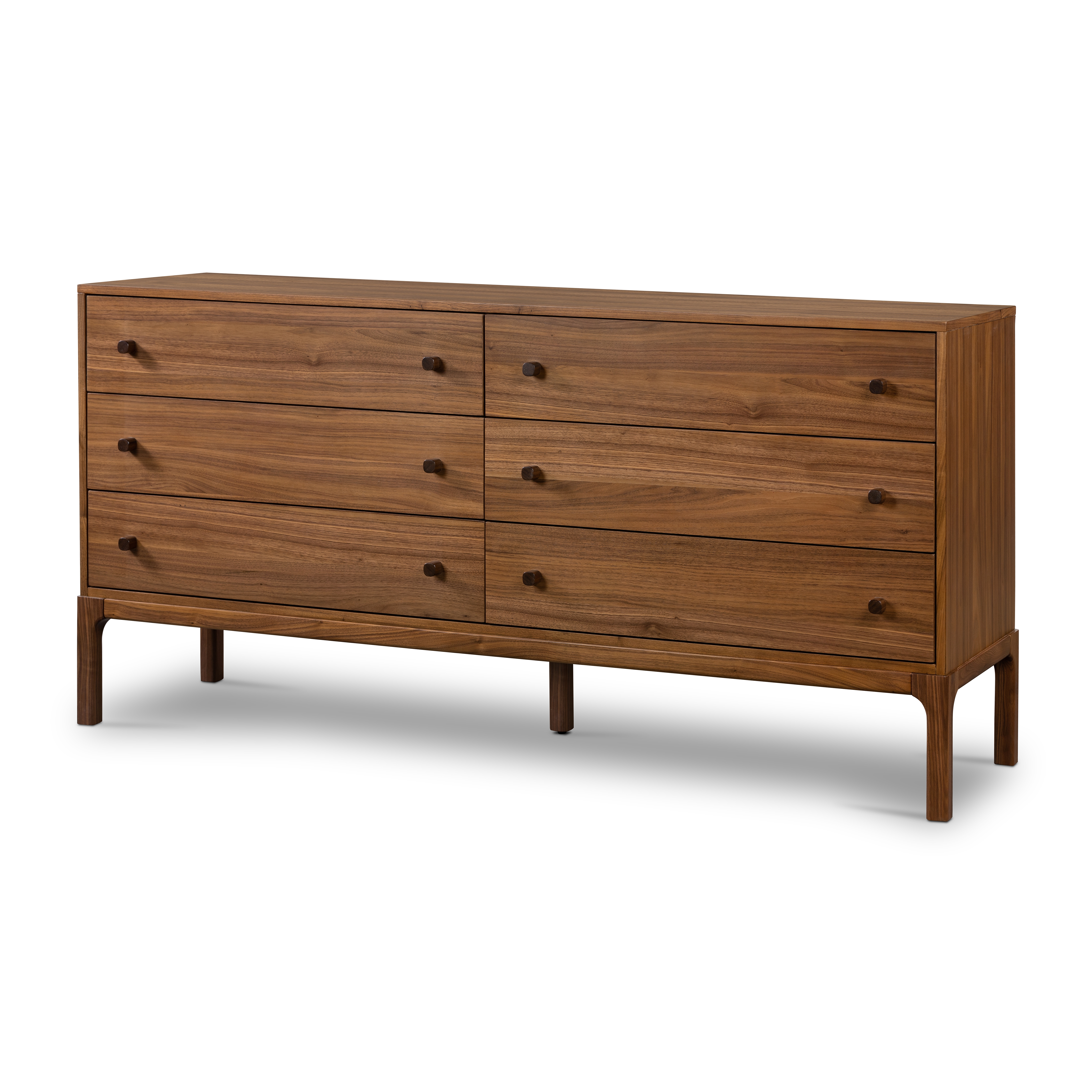 Arturo 6 Drawer Dresser-Natural Walnut - Image 0