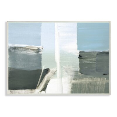 Abstract Nautical Inspired Split Blue White Landscape - Image 0
