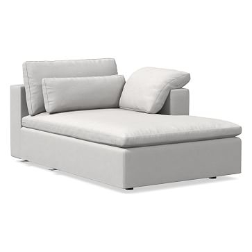 Harmony Modular Right Arm Chaise, Down, Eco Weave, Alabaster, Concealed Supports - Image 0