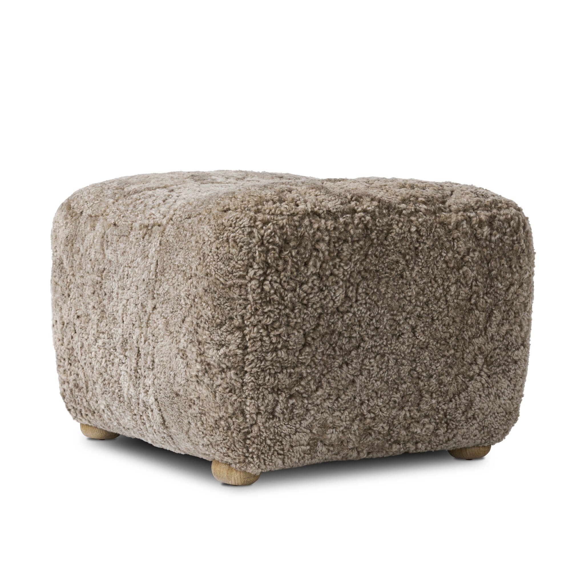 Oslo Ottoman - Taupe Shearling by Amber Lewis x Four Hands - Image 10
