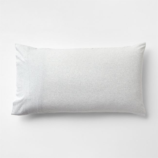 Cozysoft Organic Cotton Jersey Light Grey King Pillow Sham - Image 0