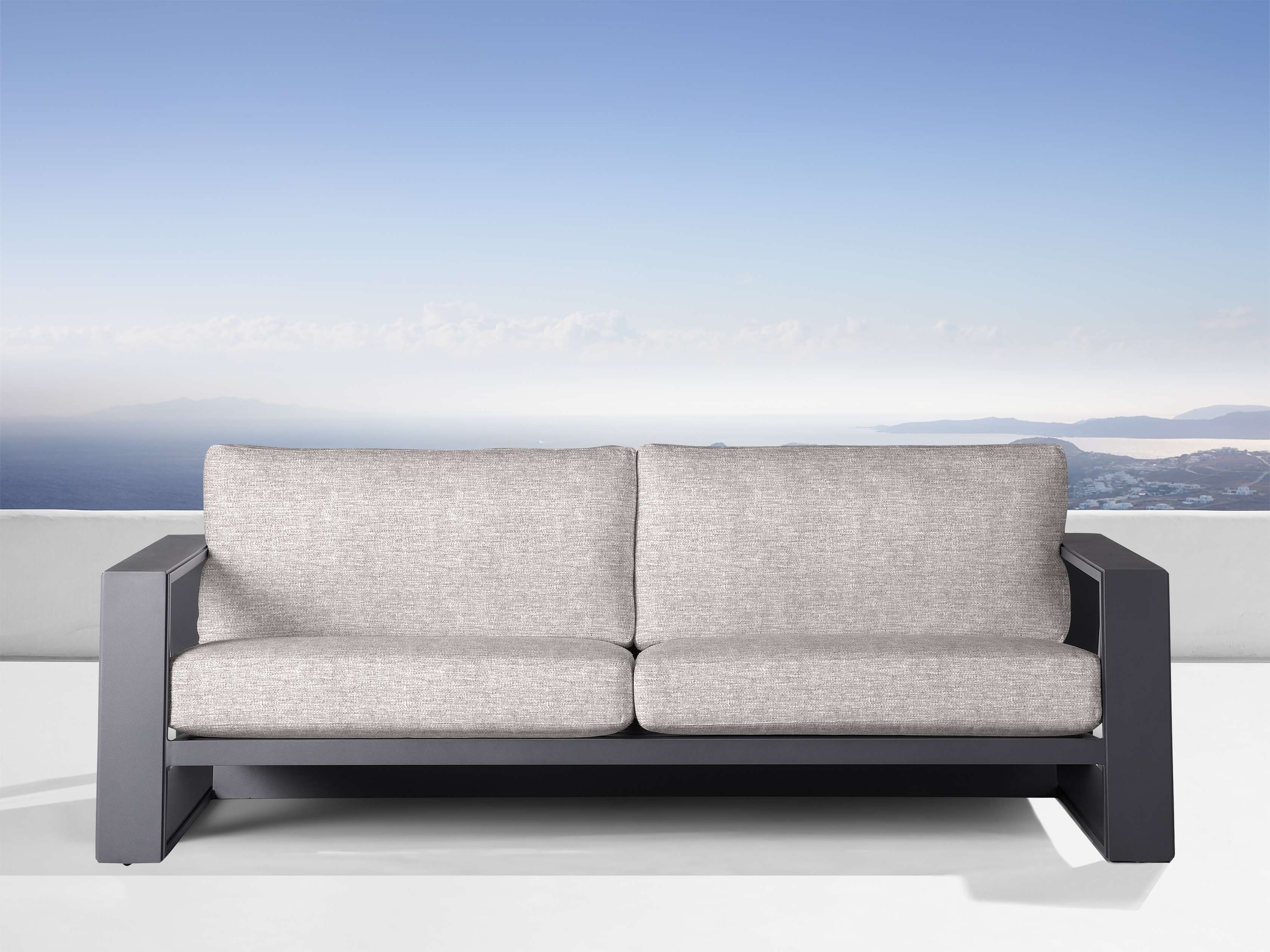 Canyon Outdoor Sofa Aluminum in Gray  Shardai Zinc/72" - Image 0