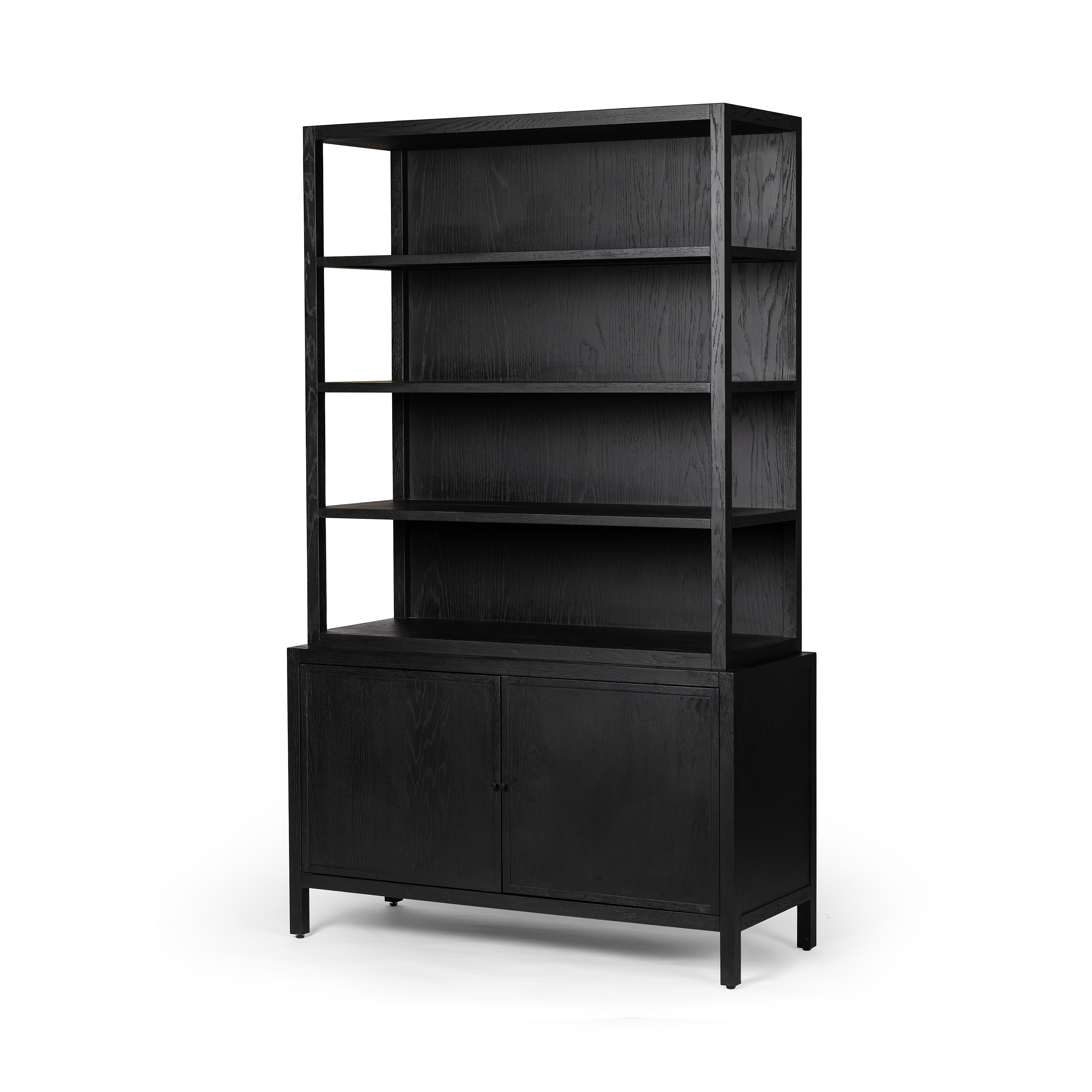 Hopkins Bookcase-Brushed Ebony Oak Vnr - Image 0