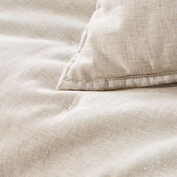 Beglian Flax Linen Cotton Metallic Quilt + Sheets, King, Belgian Flax - Image 2