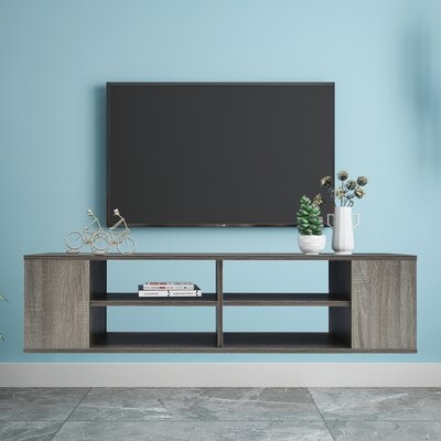 Wall Mounted Media Console,Floating TV Stand Component Shelf With Height Adjustable - Image 0