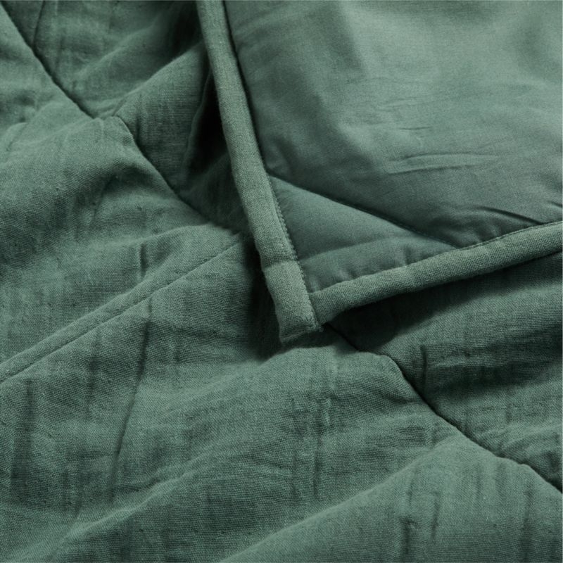 Supersoft Pine Green Organic Cotton Gauze Baby Crib Quilt - Image 3