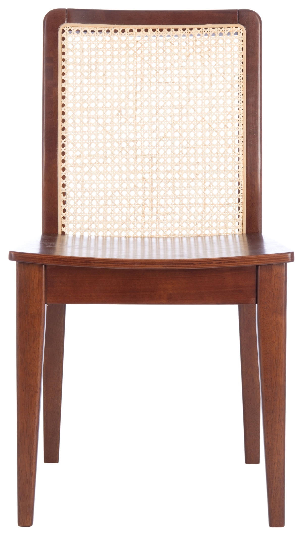 Benicio Rattan Dining Chair - Dark Brown / Natural - Safavieh SET OF 2 - Image 0