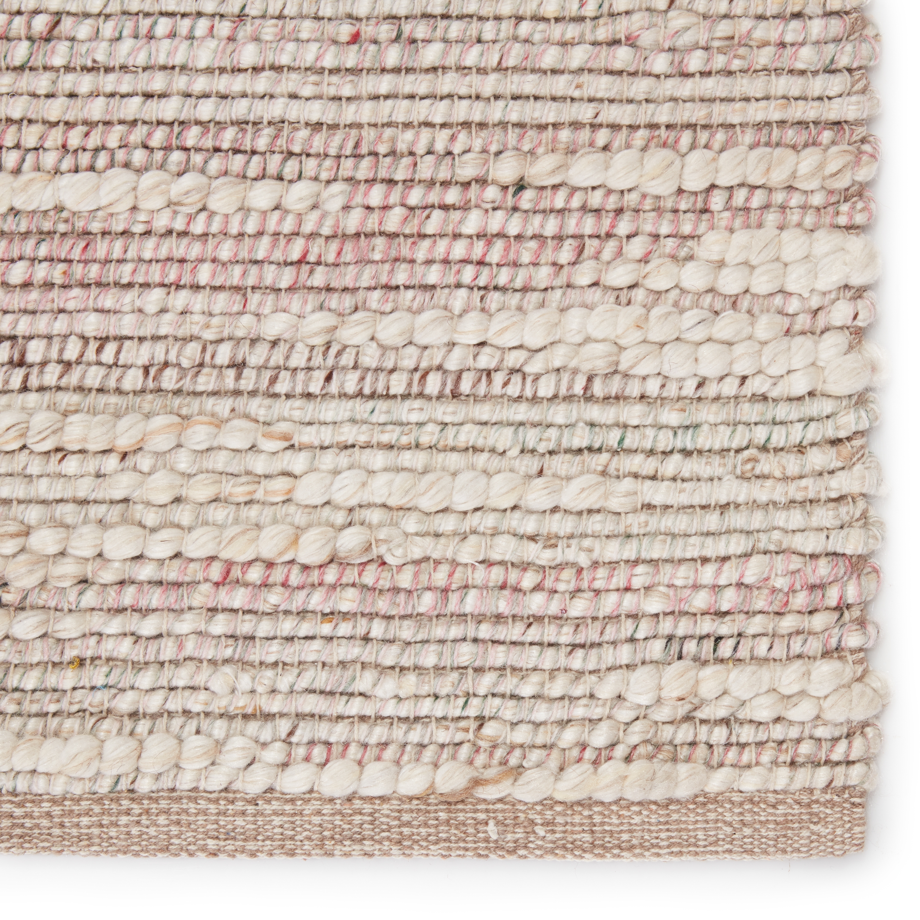 Sanja Handmade Solid Pink/ Cream Area Rug (5'X8') - Image 3