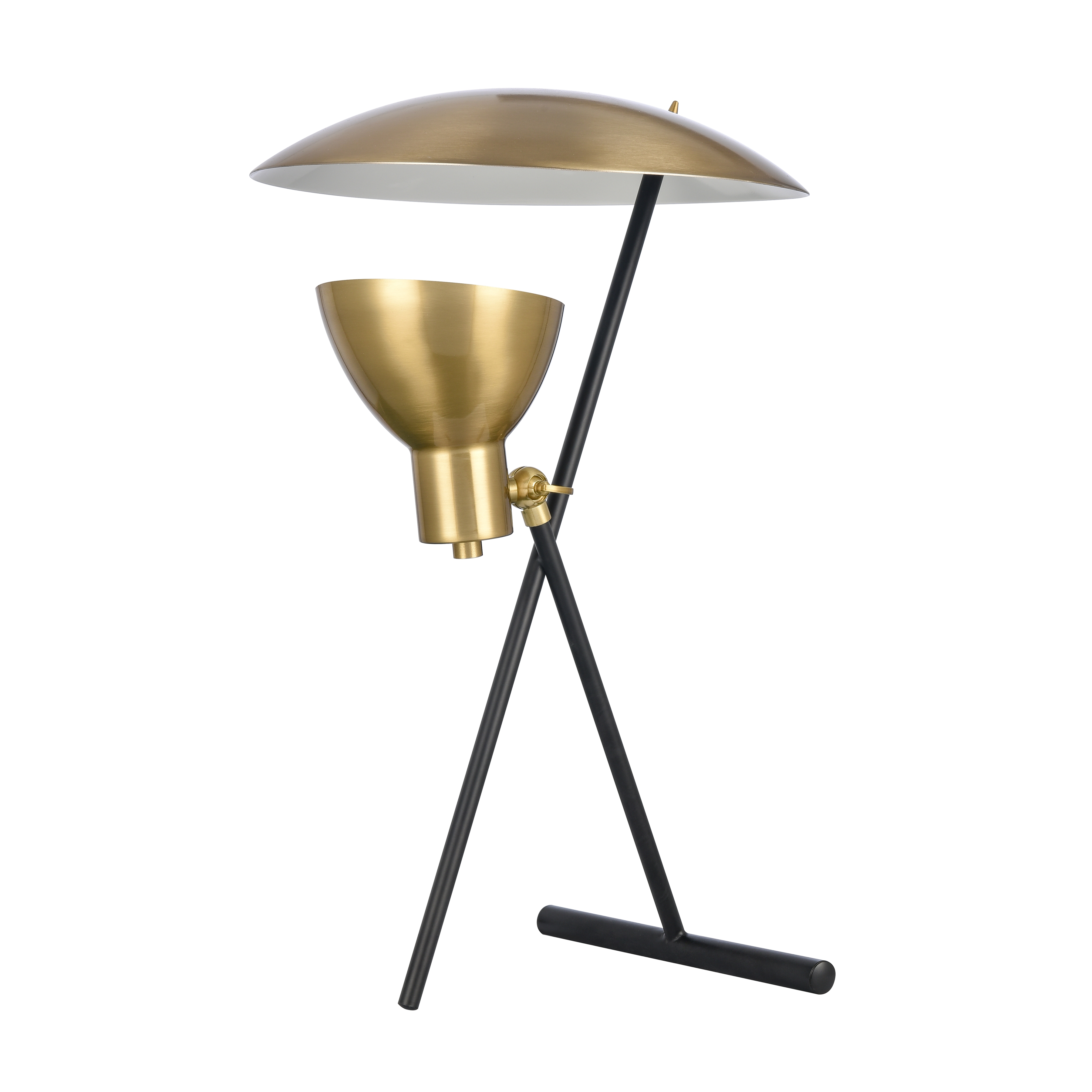 Wyman Square 19'' High 1-Light Desk Lamp - Satin Gold - Image 1